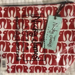 Nicky James London UK large wash travel cosmetic bag purse